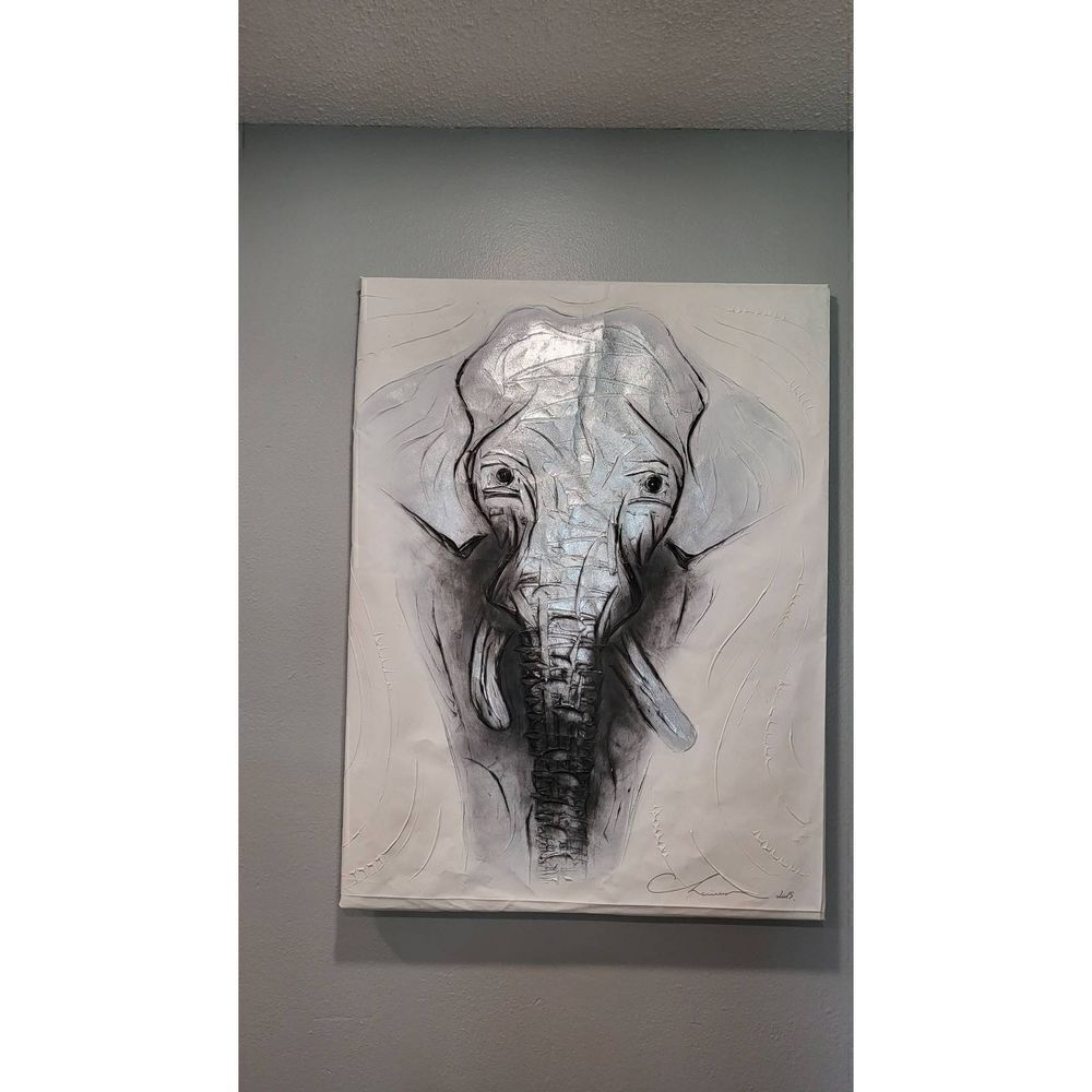 African Elephant on canvas original signed artwork